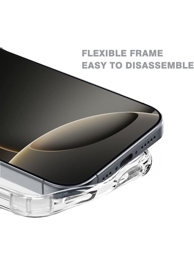 جراب متوافق مع ايفون 16 برو ماكس جراب سيليكون شفاف من البولي يوريثين الحراري غوريلا مضاد للصدمات زوايا الكاميرا - شفاف - Image 5